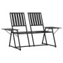 Banco de jardín de dos plazas 165 cm acero negro de vidaXL, Bancos de jardín - Ref: Foro24-318819, Precio: 130,06 €, Descuent...