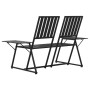 Banco de jardín de dos plazas 165 cm acero negro de vidaXL, Bancos de jardín - Ref: Foro24-318819, Precio: 130,06 €, Descuent...