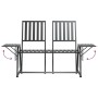 Banco de jardín de dos plazas 165 cm acero negro de vidaXL, Bancos de jardín - Ref: Foro24-318819, Precio: 130,06 €, Descuent...