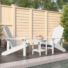 Sillas de jardín Adirondack con mesa HDPE blanco de vidaXL, Sillas de jardín - Ref: Foro24-3095704, Precio: 370,66 €, Descuen...
