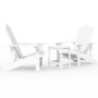 Sillas de jardín Adirondack con mesa HDPE blanco de vidaXL, Sillas de jardín - Ref: Foro24-3095704, Precio: 388,48 €, Descuen...