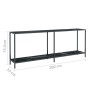 Mesa consola vidrio templado negro 200x35x75,5 cm en Mesas auxiliares | Comprar online en Foru.es