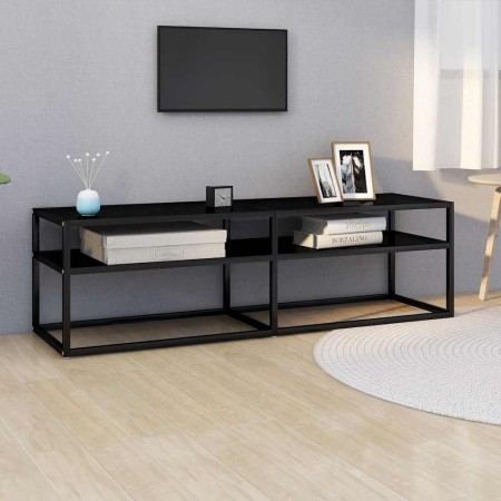 Mueble para TV vidrio templado negro 140x40x40,5 cm en Muebles TV | Comprar online en Foru.es