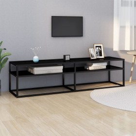 Mueble para TV vidrio templado negro 160x40x40,5 cm en Muebles TV | Comprar online en Foru.es