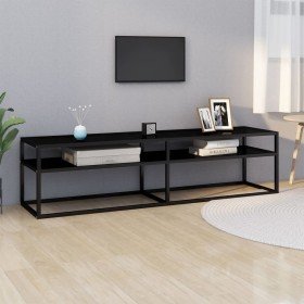 Mueble para TV vidrio templado negro 160x40x40,5 cm en Muebles TV | Comprar online en Foru.es
