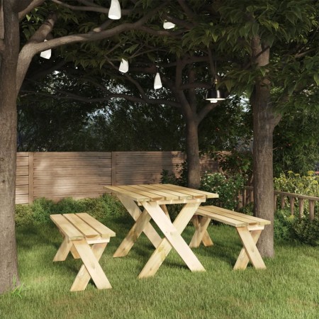 Banco de jardín de madera de pino impregnada 110 cm de vidaXL, Bancos de jardín - Ref: Foro24-318421, Precio: 66,56 €, Descue...