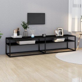 Mueble para TV vidrio templado negro 180x40x40,5 cm en Muebles TV | Comprar online en Foru.es