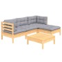 Juego de muebles de jardín 5 pzas y cojines madera de pino de vidaXL, Conjuntos de jardín - Ref: Foro24-3096351, Precio: 373,...