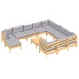 Juego de muebles de jardín 12 pzas y cojines madera de pino de vidaXL, Conjuntos de jardín - Ref: Foro24-3097048, Precio: 905...
