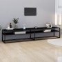 Mueble para TV vidrio templado negro 220x40x40,5 cm en Muebles TV | Comprar online en Foru.es