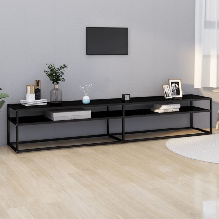 Mueble para TV vidrio templado negro 220x40x40,5 cm en Muebles TV | Comprar online en Foru.es