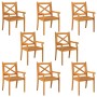 Sillas de comedor de jardín 8 uds madera maciza de acacia de vidaXL, Sillas de jardín - Ref: Foro24-3098662, Precio: 564,79 €...