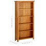 Estantería de 5 niveles de madera maciza de roble 70x22x140 cm en Librerías y estanterías | Comprar online en Foru.es
