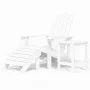 Silla de jardín Adirondack con reposapiés y mesa HDPE blanco de vidaXL, Sillas de jardín - Ref: Foro24-3095708, Precio: 222,2...