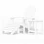 Silla de jardín Adirondack con reposapiés y mesa HDPE blanco de vidaXL, Sillas de jardín - Ref: Foro24-3095708, Precio: 262,9...