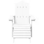 Silla de jardín Adirondack con reposapiés y mesa HDPE blanco de vidaXL, Sillas de jardín - Ref: Foro24-3095708, Precio: 222,2...