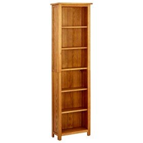Estantería de 6 niveles madera maciza de roble 52x22x180 cm en Librerías y estanterías | Comprar online en Foru.es