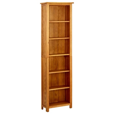 Estantería de 6 niveles madera maciza de roble 52x22x180 cm en Librerías y estanterías | Comprar online en Foru.es