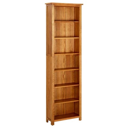Estantería de 7 niveles madera maciza de roble 60x22x200 cm en Librerías y estanterías | Comprar online en Foru.es