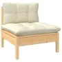 2-seater garden sofa with solid pine wood frame and cream cushions by vidaXL, Outdoor sofas - Ref: Foro24-3095992, Price: 138...