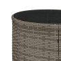 Sofá de jardín semicircular con mesa y cojines ratán PE gris en Sofás de exterior | Comprar online en Foru.es