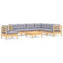 Juego de muebles de jardín 8 pzas y cojines madera maciza pino de vidaXL, Conjuntos de jardín - Ref: Foro24-3096724, Precio: ...
