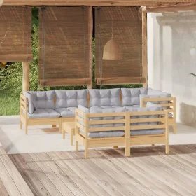 Gartenmöbel-Set 8-teilig und Kissen aus massivem Kiefernholz von vidaXL, Gartensets - Ref: Foro24-3096495, Preis: 645,66 €, R...
