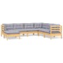 Juego de muebles de jardín 7 pzas y cojines madera maciza pino de vidaXL, Conjuntos de jardín - Ref: Foro24-3096561, Precio: ...