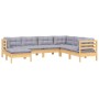 Juego de muebles de jardín 7 pzas y cojines madera maciza pino de vidaXL, Conjuntos de jardín - Ref: Foro24-3096561, Precio: ...