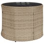 Sofá de jardín redondo con mesa y cojines ratán PE beige en Sofás de exterior | Comprar online en Foru.es