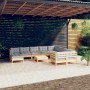 Juego de muebles de jardín 11 pzas y cojines madera de pino de vidaXL, Conjuntos de jardín - Ref: Foro24-3097036, Precio: 857...