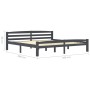 Estructura de cama madera maciza pino gris oscuro 200x200 cm de vidaXL, Camas y somieres - Ref: Foro24-322095, Precio: 121,31...