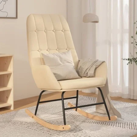 Silla mecedora de tela color crema de vidaXL, Mecedoras - Ref: Foro24-341255, Precio: 123,82 €, Descuento: %