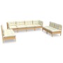 Muebles de jardín 8 piezas cojines madera maciza de pino de vidaXL, Conjuntos de jardín - Ref: Foro24-3096232, Precio: 613,51...
