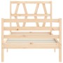Estructura de cama con cabecero madera maciza 90x200 cm de vidaXL, Camas y somieres - Ref: Foro24-3194361, Precio: 90,85 €, D...
