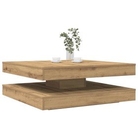 Mesa de centro giratoria 360 grados roble artisan 90x90x34,5 cm en Mesas de centro | Comprar online en Foru.es