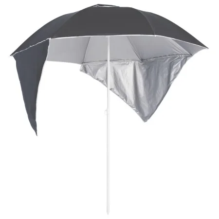 Sombrilla de playa con paredes laterales gris antracita 215 cm de vidaXL, Sombrillas - Ref: Foro24-318839, Precio: 34,75 €, D...