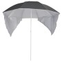 Sombrilla de playa con paredes laterales gris antracita 215 cm de vidaXL, Sombrillas - Ref: Foro24-318839, Precio: 32,74 €, D...