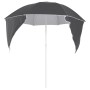 Sombrilla de playa con paredes laterales gris antracita 215 cm de vidaXL, Sombrillas - Ref: Foro24-318839, Precio: 32,74 €, D...