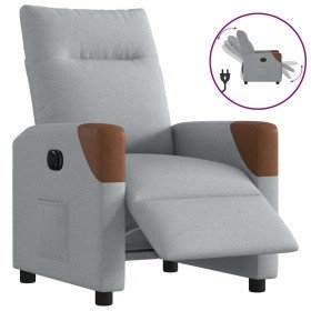 Sillón reclinable eléctrico tela gris claro en Sillones | Comprar online en Foru.es
