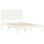 Estructura de cama con cabecero madera maciza blanco 120x200 cm de vidaXL, Camas y somieres - Ref: Foro24-3193657, Precio: 15...