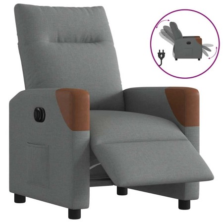 Sillón reclinable eléctrico de tela gris oscuro en Sillones | Comprar online en Foru.es