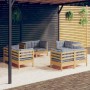 Juego de muebles de jardín 8 pzas y cojines madera de pino de vidaXL, Conjuntos de jardín - Ref: Foro24-3096057, Precio: 647,...