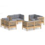 Juego de muebles de jardín 8 pzas y cojines madera de pino de vidaXL, Conjuntos de jardín - Ref: Foro24-3096057, Precio: 647,...