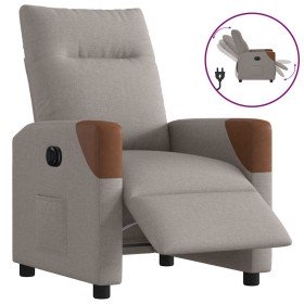 Sillón reclinable eléctrico tela gris taupé en Sillones | Comprar online en Foru.es
