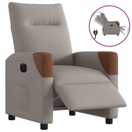 Sillón reclinable eléctrico tela gris taupé en Sillones | Comprar online en Foru.es