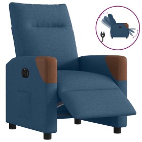 Sillón reclinable eléctrico tela azul en Sillones | Comprar online en Foru.es