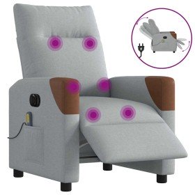 Sillón reclinable de masaje eléctrico tela gris claro en Sillones | Comprar online en Foru.es