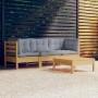 Juego de muebles de jardín 4 pzas y cojines madera de pino de vidaXL, Conjuntos de jardín - Ref: Foro24-3096105, Precio: 311,...