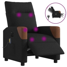 Sillón reclinable de masaje eléctrico tela negro en Sillones | Comprar online en Foru.es